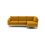 Phoebe Corner Sofa - Corner Group RHF Grade B - Right Hand Facing Corner Sofas Sterling Home 25 Plush Velvet Turmeric Chrome