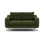 Phoebe 2 Seater Sofa - Small Sofa Standard Back Grade B 2 Seater Sofas Sterling Home 24 Plush Velvet Vine Chrome