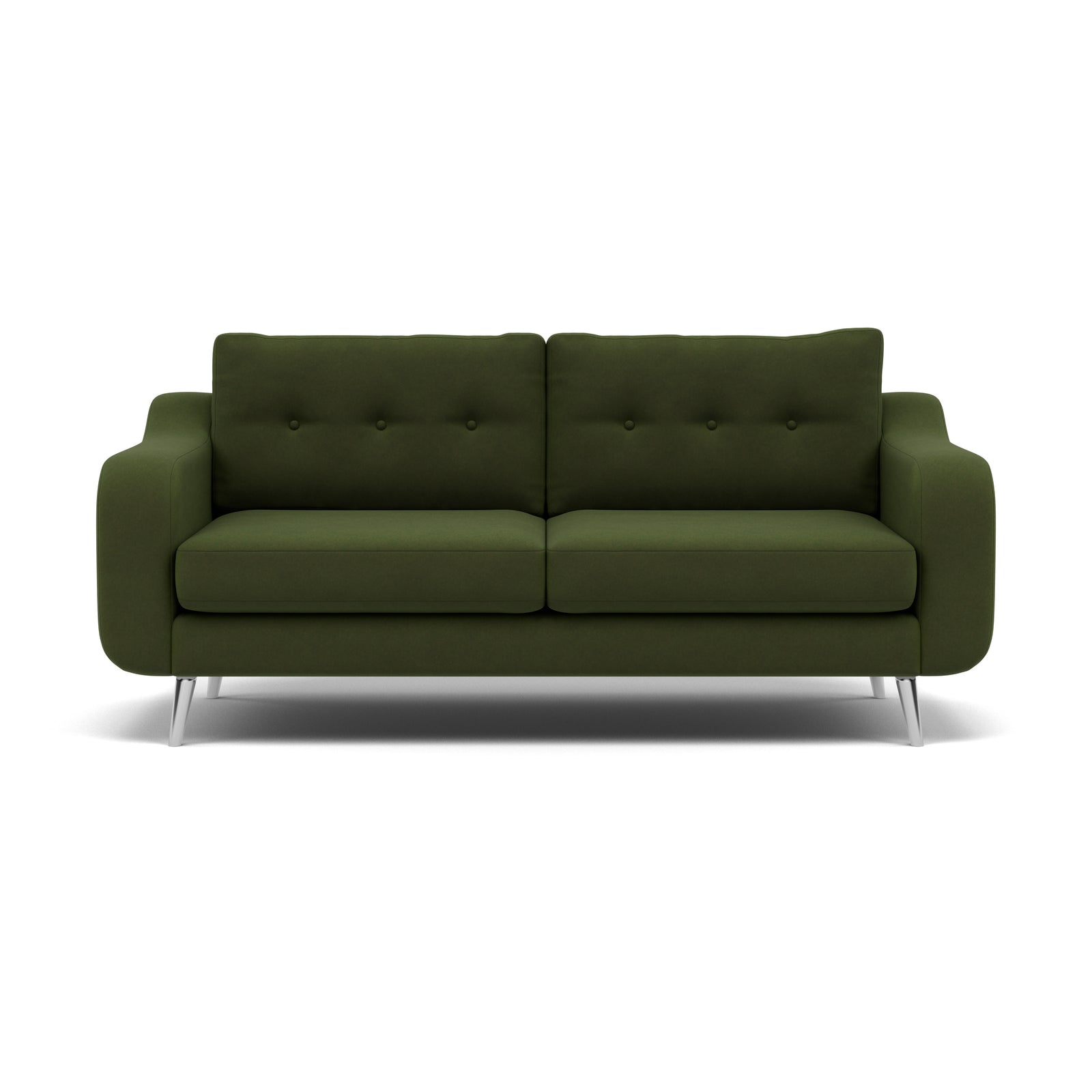 Phoebe 3 Seater Sofa - Large Sofa Standard Back Grade B 3 Seater Sofas Sterling Home 24 Plush Velvet Vine Chrome
