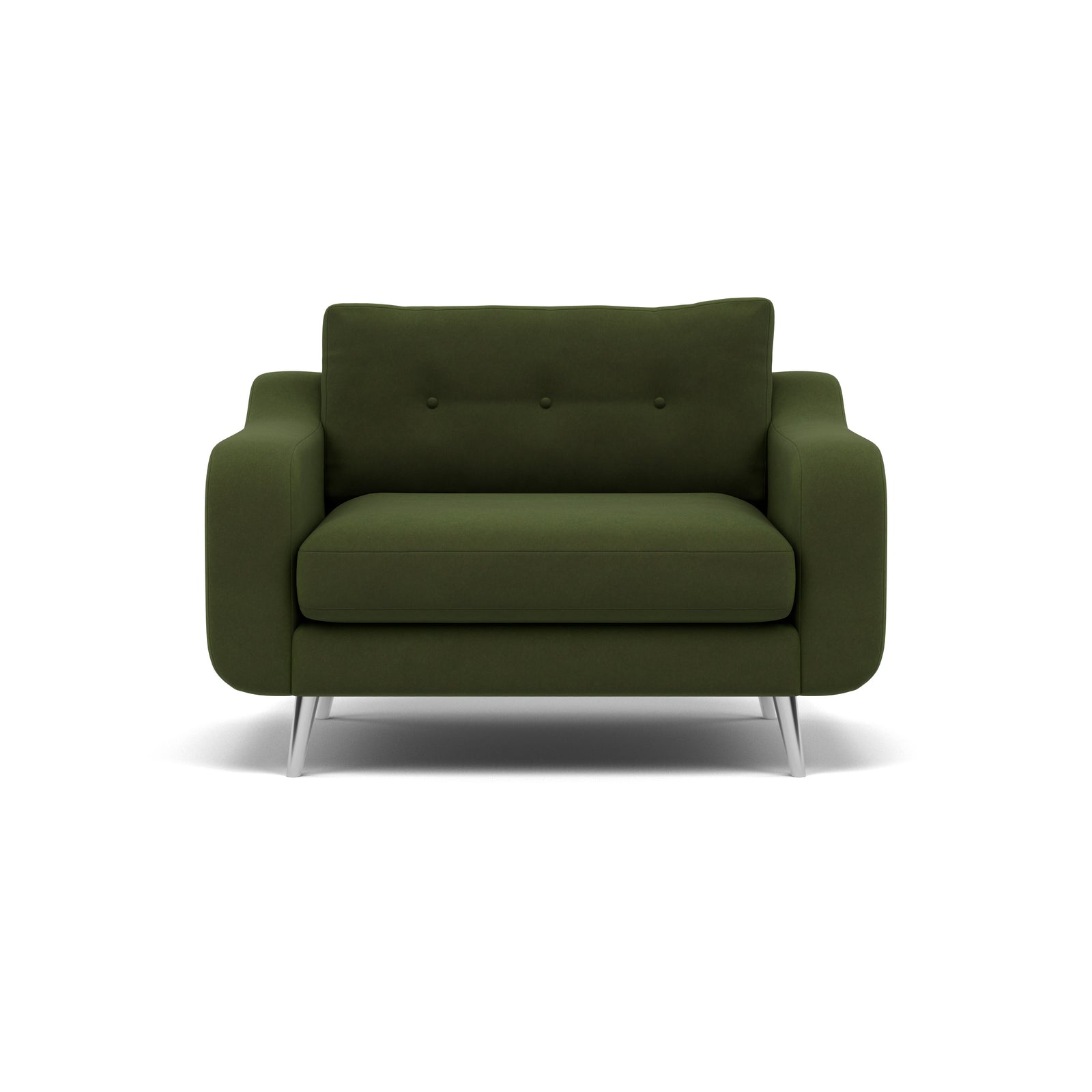 Phoebe Loveseat - Snuggler Chair Grade B Armchairs Sterling Home 22 Plush Velvet Vine Chrome