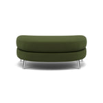 Phoebe Oval Footstool - Oval Cuddler Stool Grade B Footstools Sterling Home 22 Plush Velvet Vine Chrome