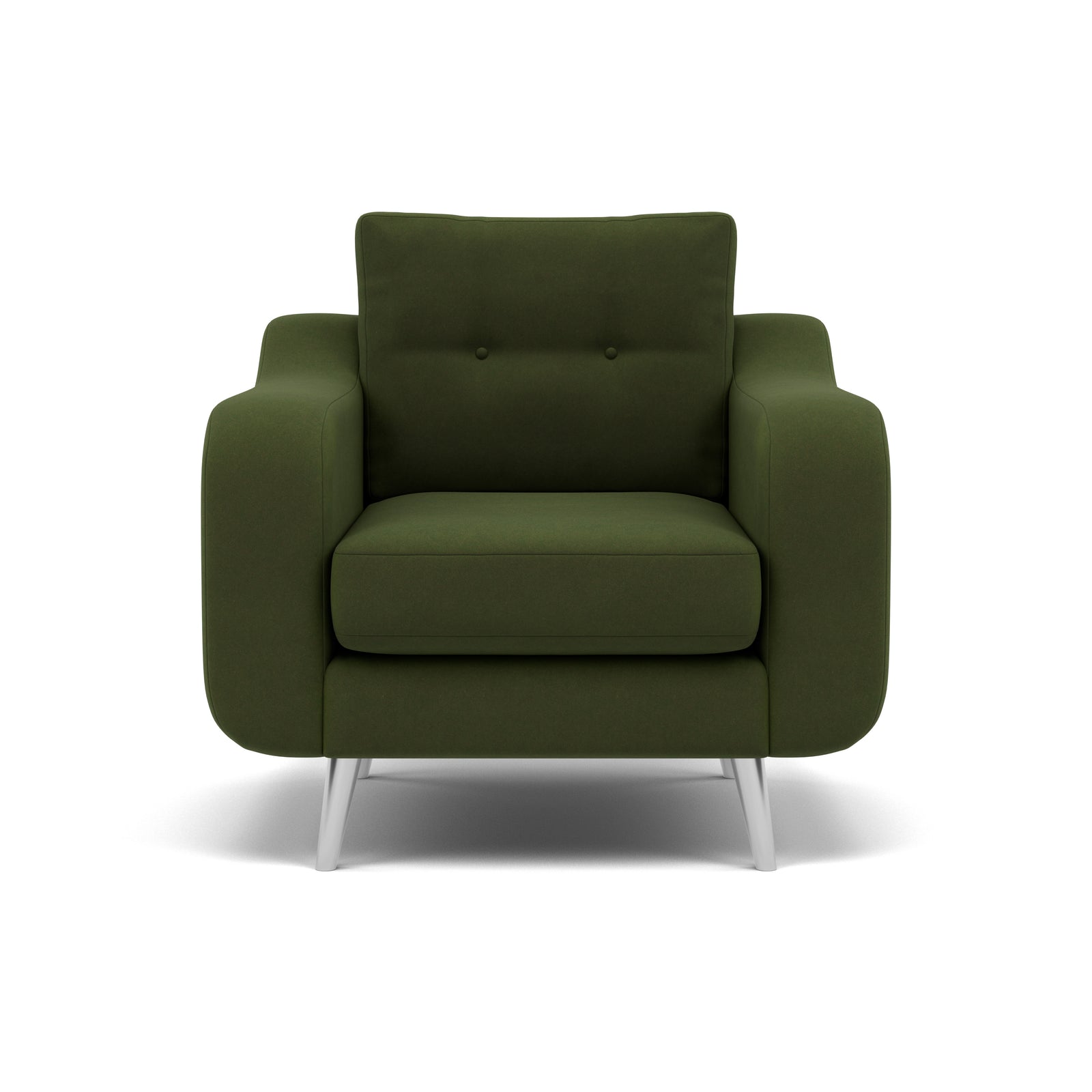 Phoebe Armchair - Chair Grade B Sterling Home 21 Plush Velvet Vine Chrome