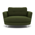 Phoebe Oval Loveseat - Oval Cuddler Grade B Armchairs Sterling Home 22 Plush Velvet Vine Chrome