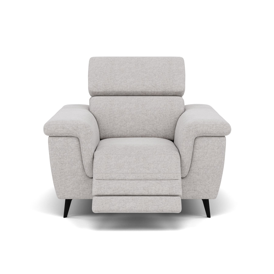 Sparta Recliner Armchair - Chair W/ Power Recliner W/ Ratchet Headrest Fabric - Power with Manual Headrest Sterling Home 1 KB-1280-UK Darwin Silver