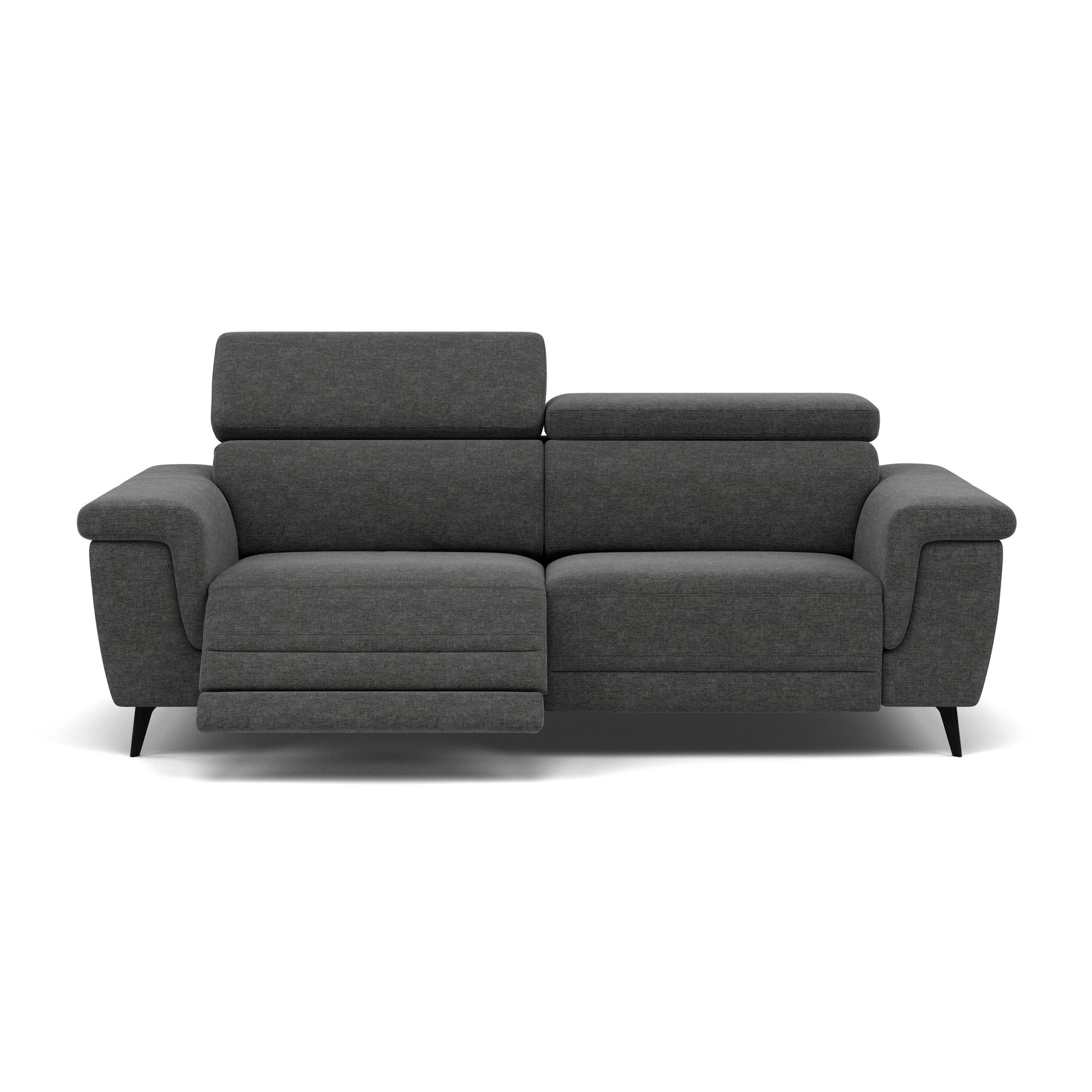 Sparta 3 Seater Recliner Sofa - 3 Str W/ 2 Power Recliner W/ 2 Ratchet Headrest Fabric - Power with Manual Headrest 3 Seater Sofas Sterling Home 3 KB-1281-UK Darwin Charcoal