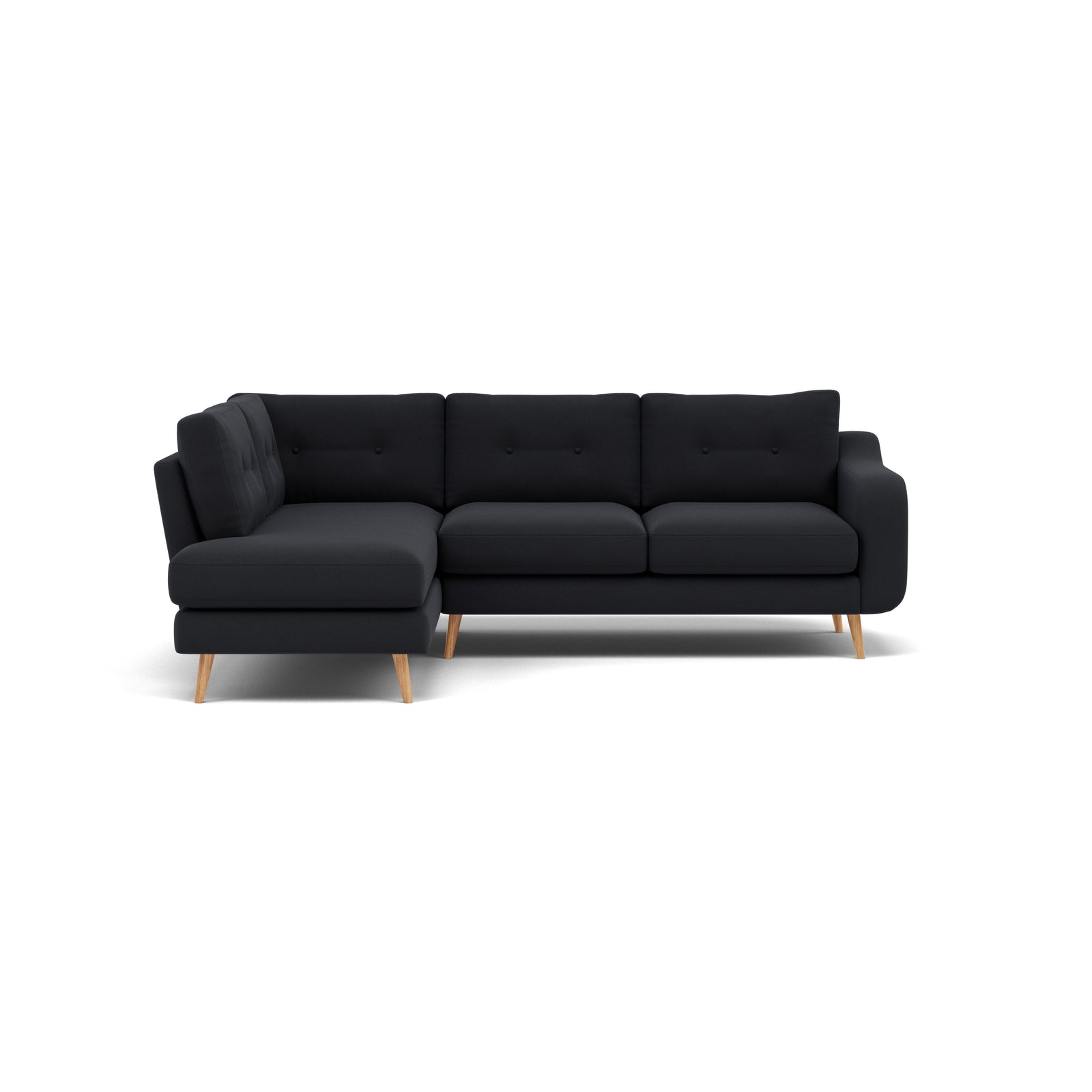 Phoebe Corner Sofa - Corner Group LHF Grade B - Left Hand Facing Corner Sofas Sterling Home 8 Plush Velvet Charcoal Natural
