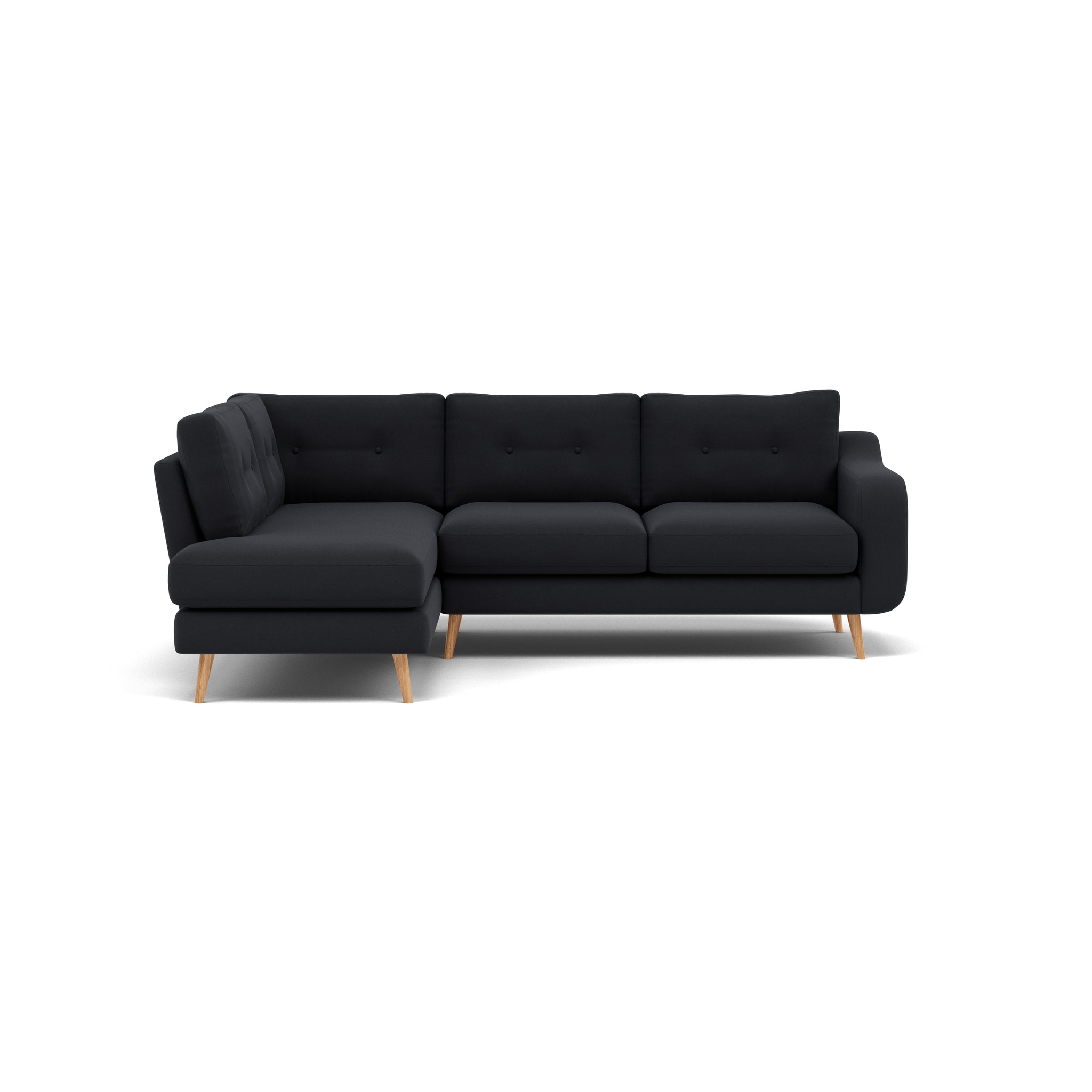 Phoebe Corner Sofa - Corner Group LHF Grade B - Left Hand Facing Corner Sofas Sterling Home 11 Plush Velvet Charcoal Natural