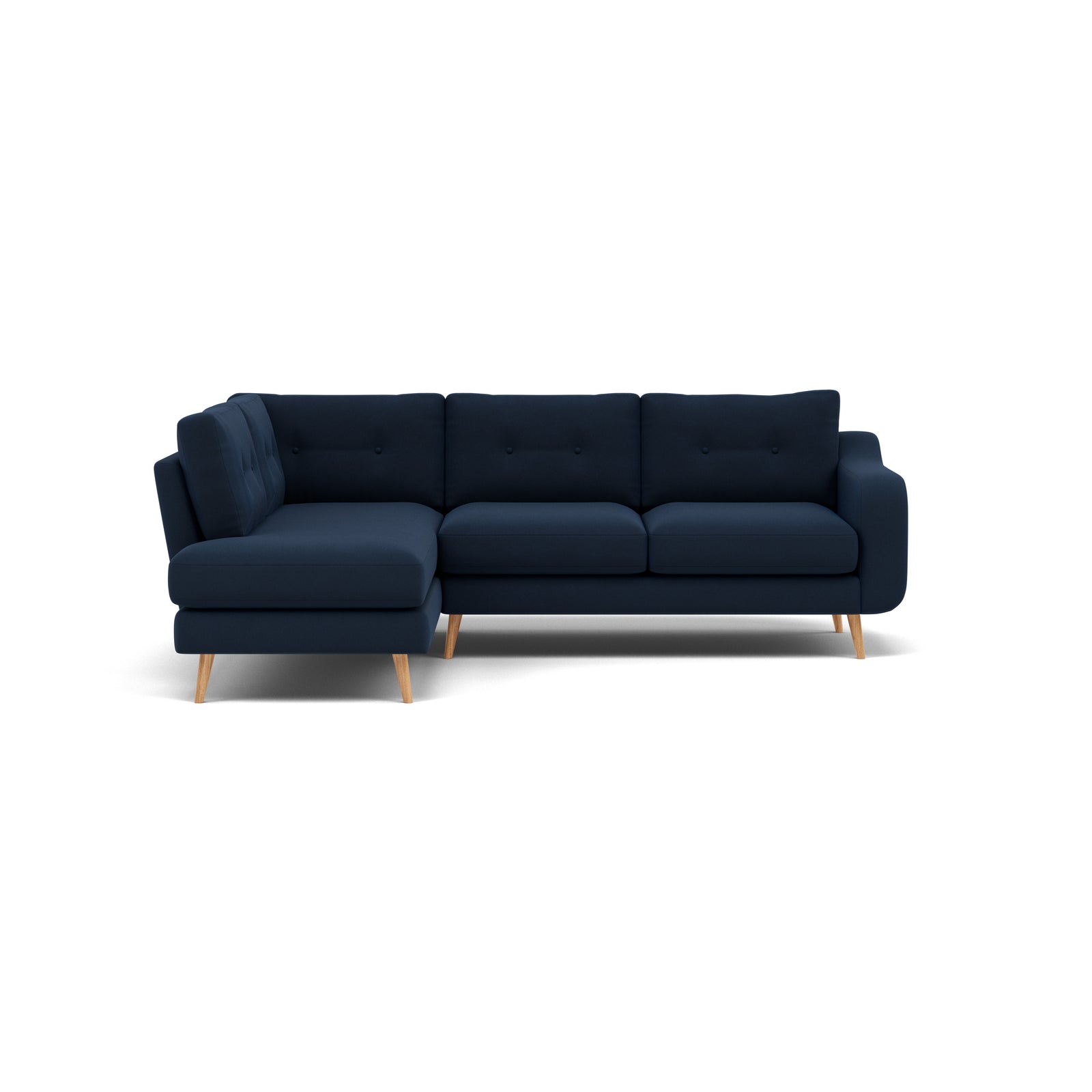 Phoebe Corner Sofa - Corner Group LHF Grade B - Left Hand Facing Corner Sofas Sterling Home 11 Plush Velvet Indigo Natural