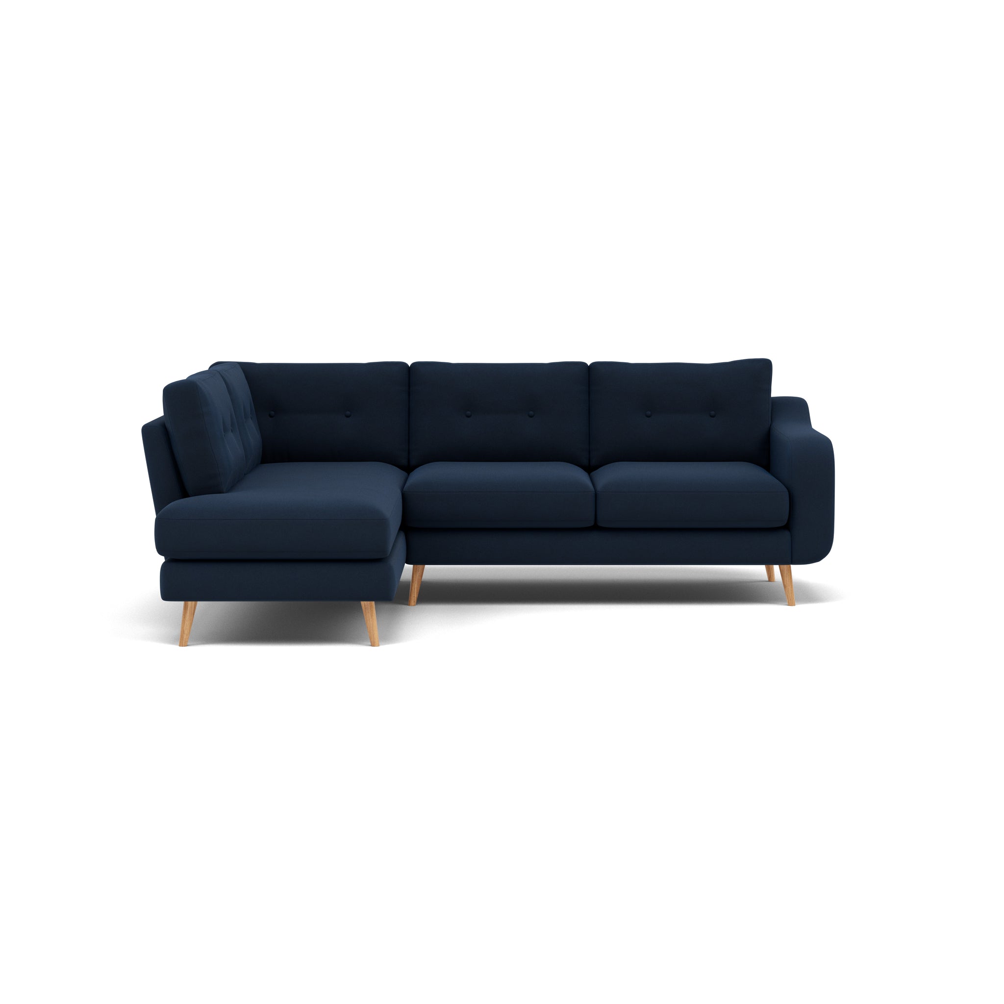 Phoebe Corner Sofa - Corner Group LHF Grade B - Left Hand Facing Corner Sofas Sterling Home 14 Plush Velvet Indigo Natural