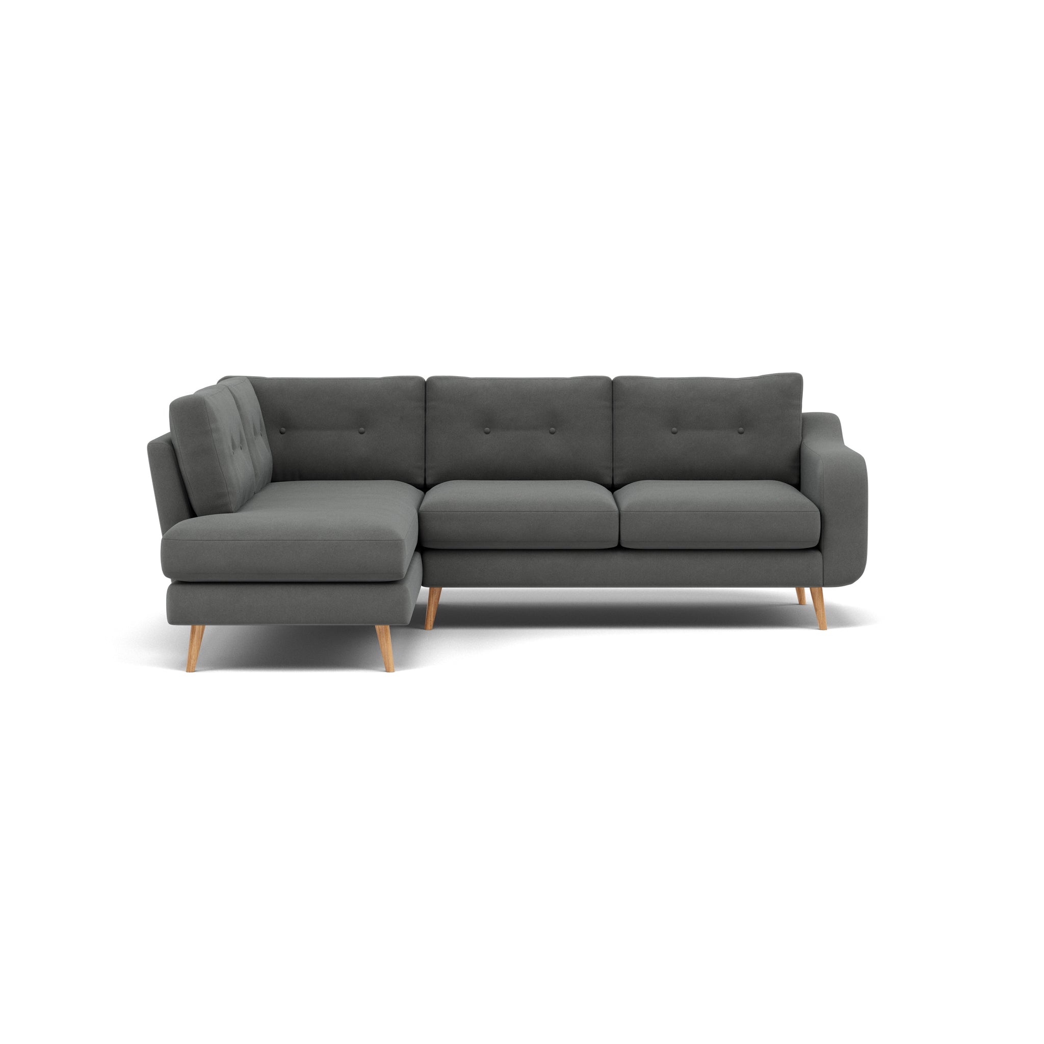 Phoebe Corner Sofa - Corner Group LHF Grade B - Left Hand Facing Corner Sofas Sterling Home 23 Plush Velvet Slate Natural