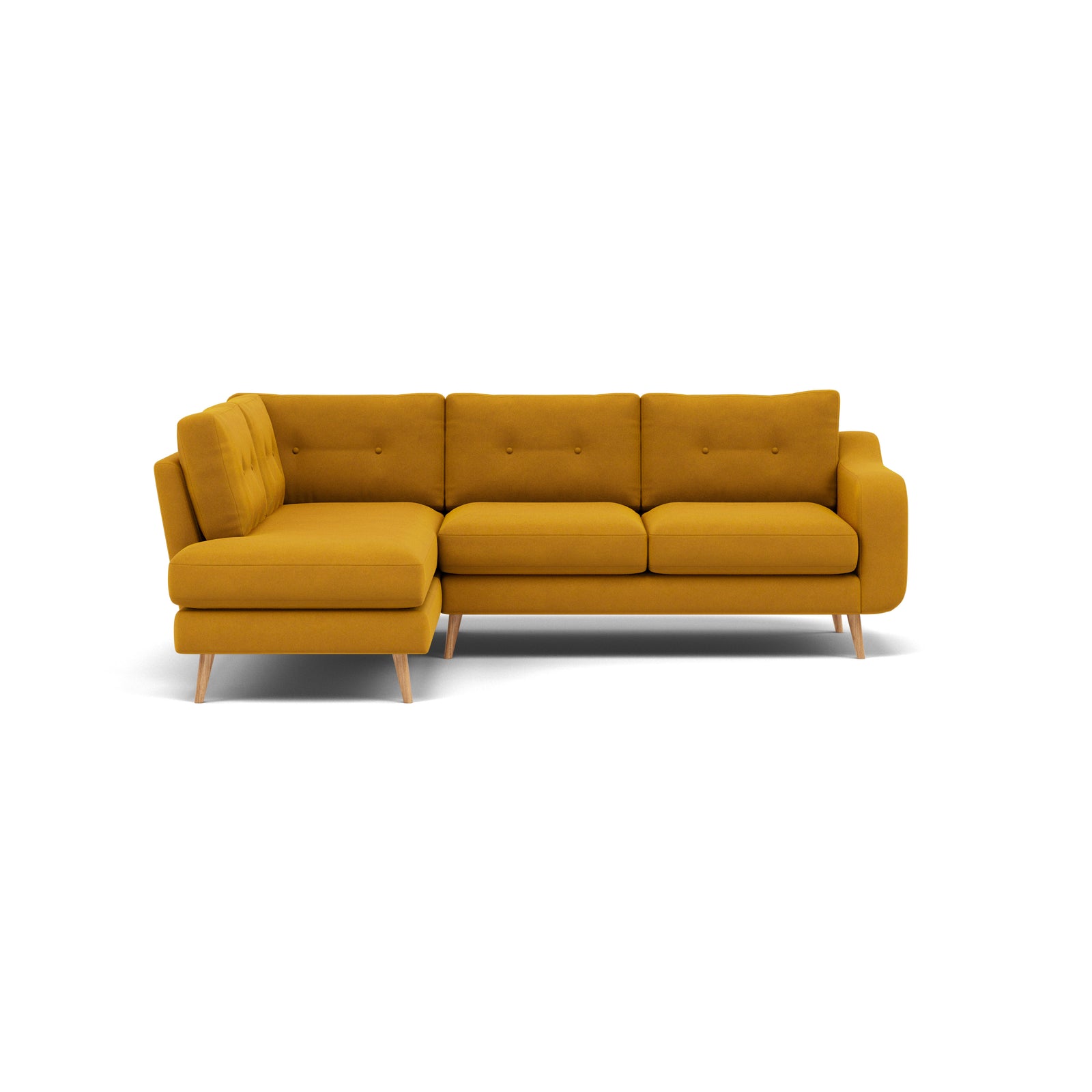 Phoebe Corner Sofa - Corner Group LHF Grade B - Left Hand Facing Corner Sofas Sterling Home 24 Plush Velvet Turmeric Natural