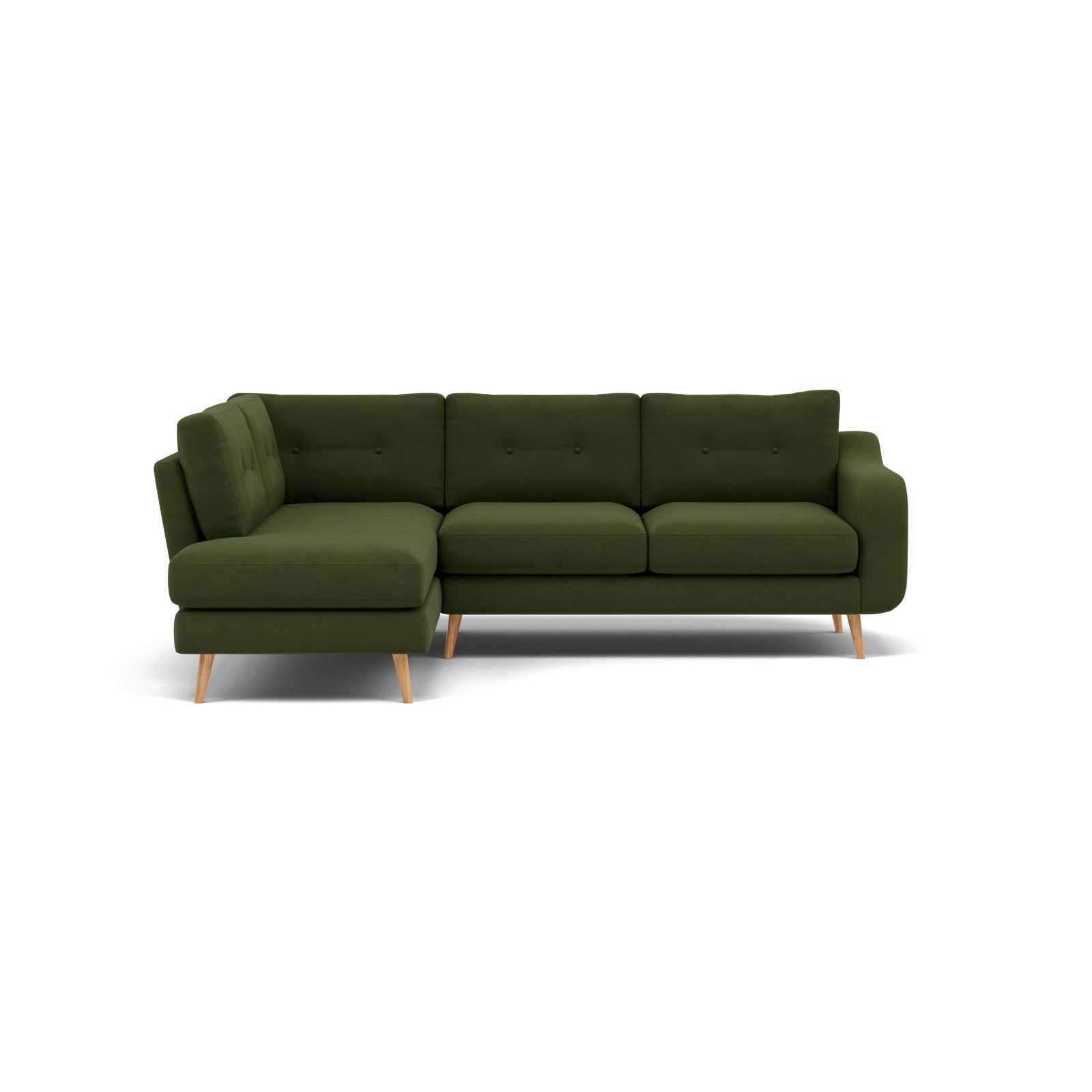 Phoebe Corner Sofa - Corner Group LHF Grade B - Left Hand Facing Corner Sofas Sterling Home 21 Plush Velvet Vine Natural