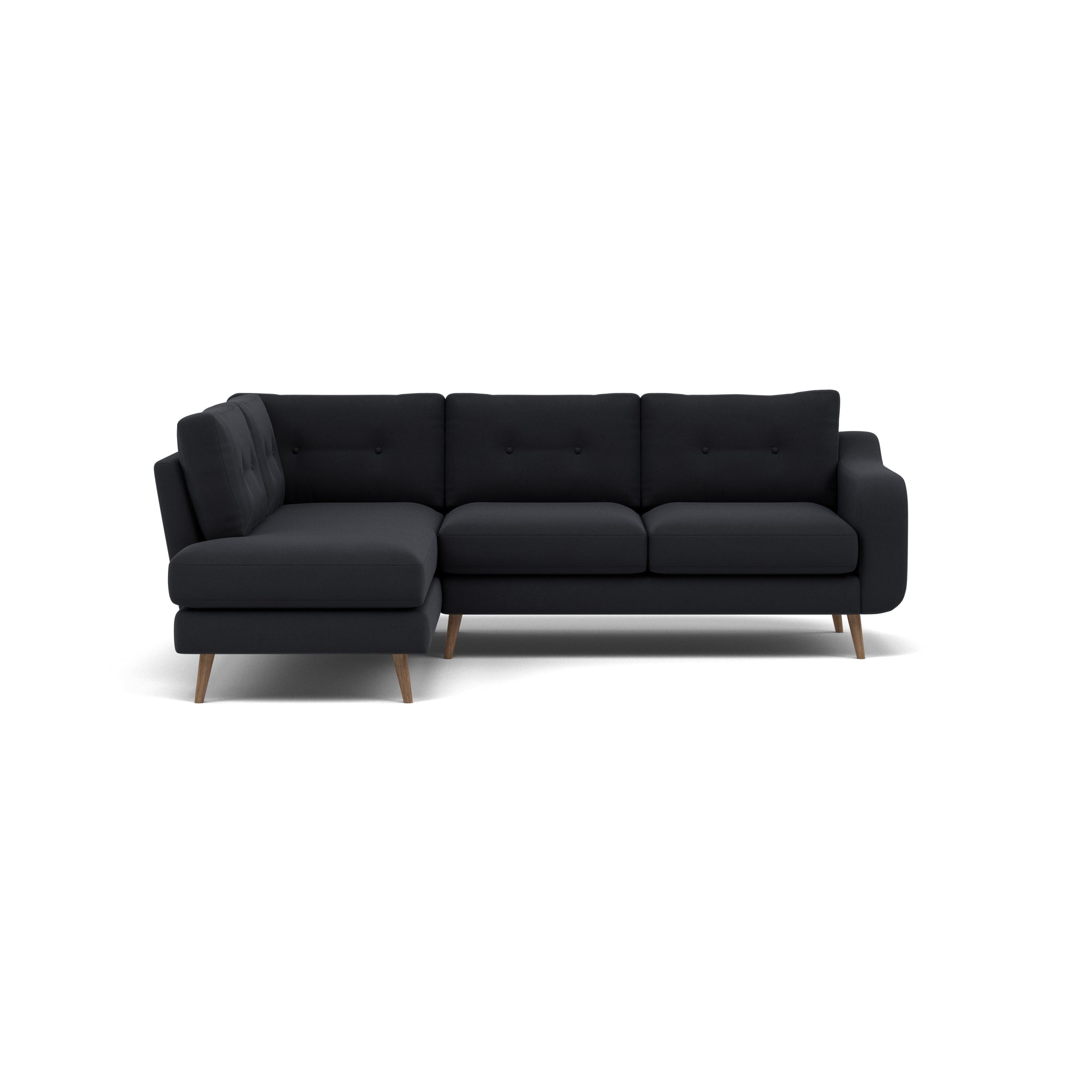 Phoebe Corner Sofa - Corner Group LHF Grade B - Left Hand Facing Corner Sofas Sterling Home 10 Plush Velvet Charcoal Weathered Oak