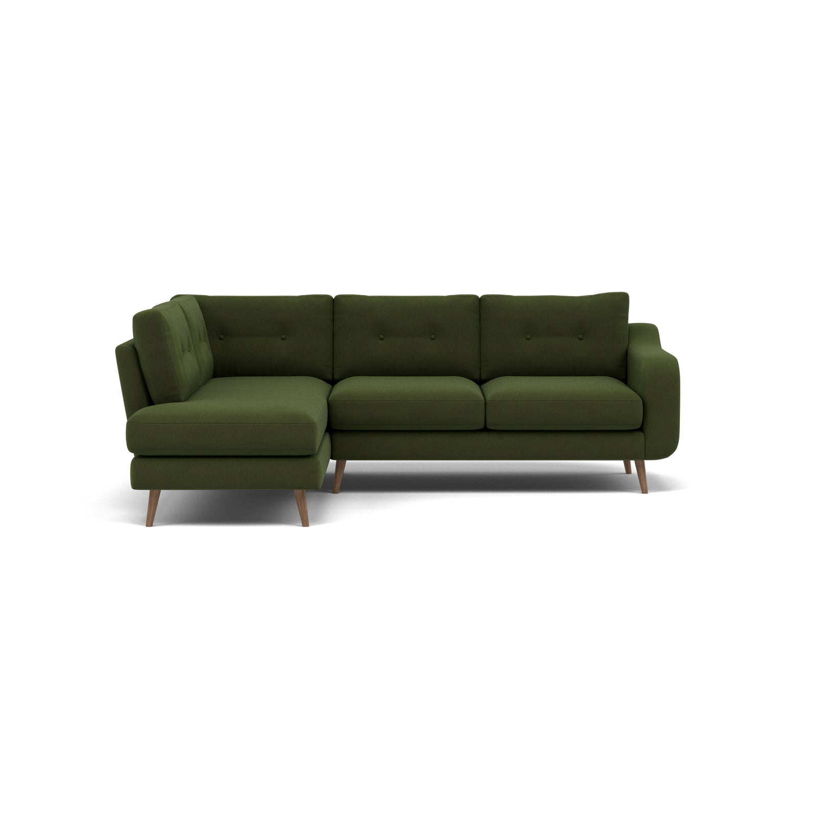 Phoebe Corner Sofa - Corner Group LHF Grade B - Left Hand Facing Corner Sofas Sterling Home 20 Plush Velvet Vine Weathered Oak