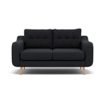 Phoebe 2 Seater Sofa - Small Sofa Standard Back Grade B 2 Seater Sofas Sterling Home 10 Plush Velvet Charcoal Natural