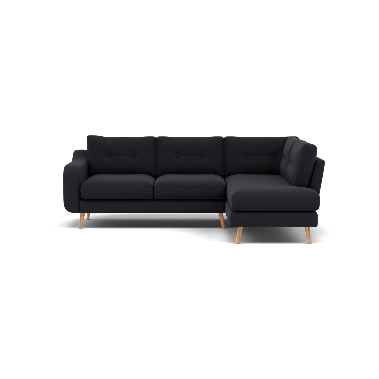 Phoebe Corner Sofa - Corner Group RHF Grade B - Right Hand Facing Corner Sofas Sterling Home 8 Plush Velvet Charcoal Natural