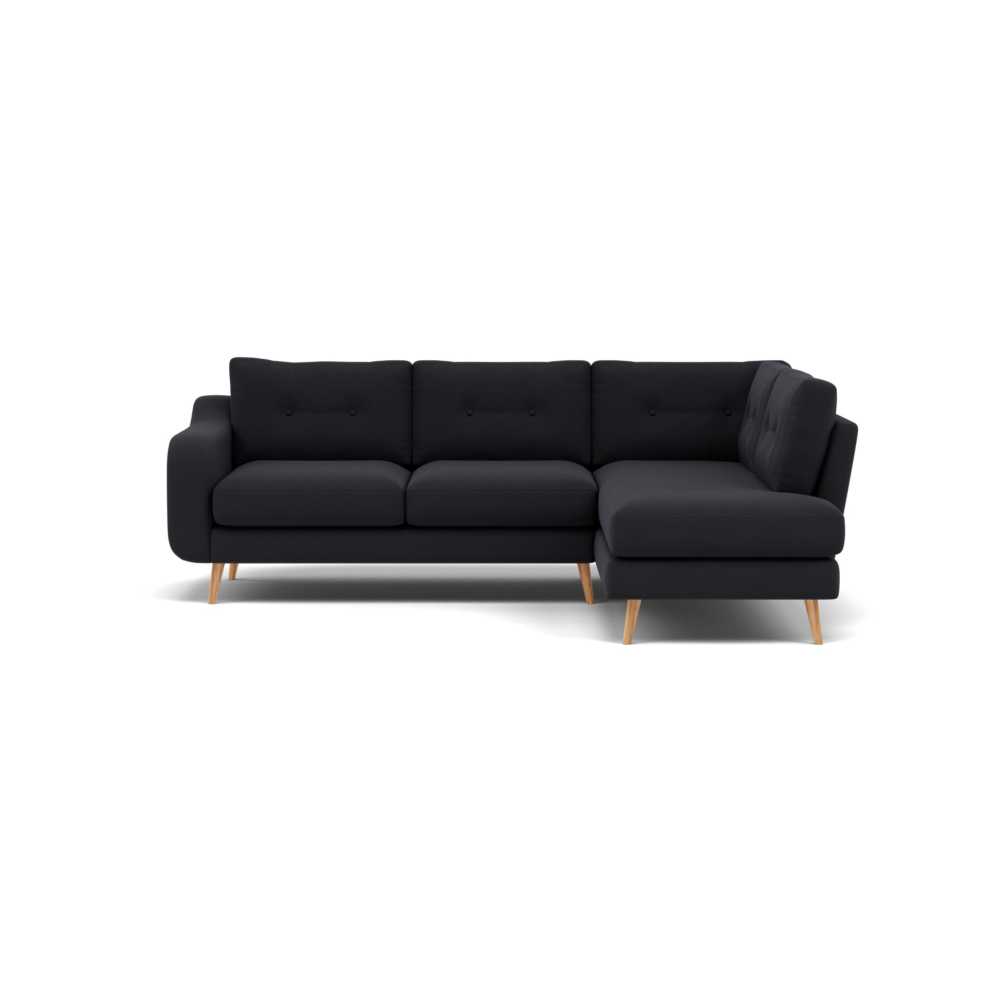 Phoebe Corner Sofa - Corner Group RHF Grade B - Right Hand Facing Corner Sofas Sterling Home 8 Plush Velvet Charcoal Natural