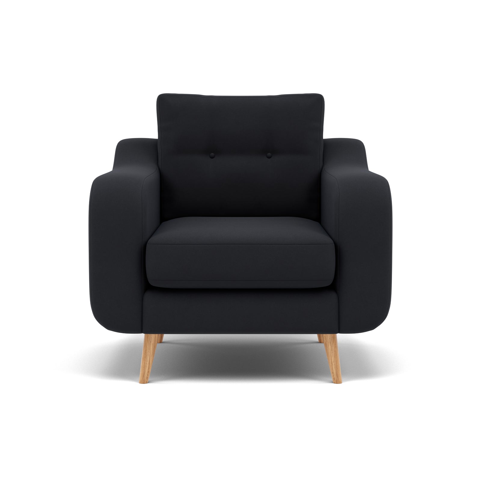 Phoebe Armchair - Chair Grade B Sterling Home 4 Plush Velvet Charcoal Natural