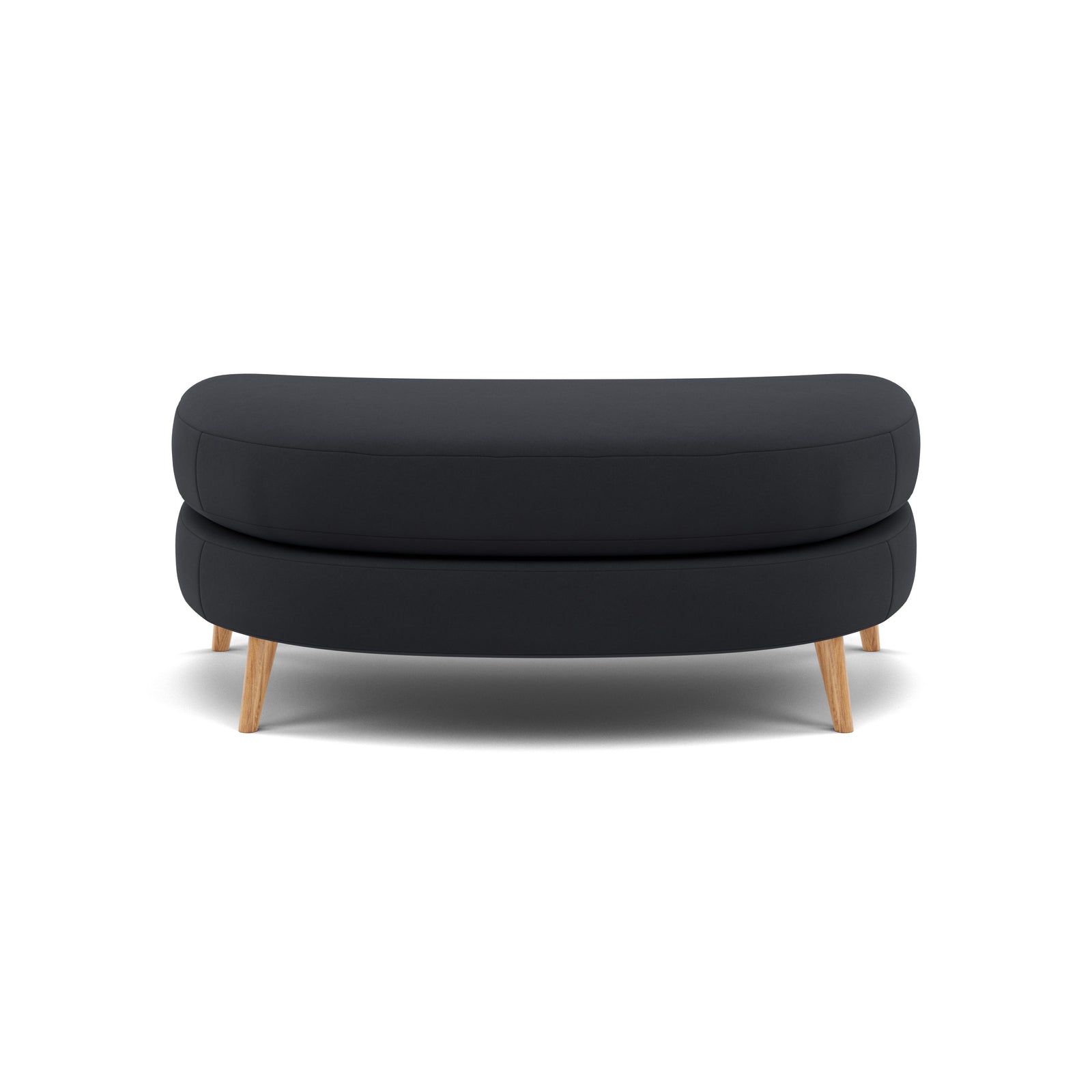 Phoebe Oval Footstool - Oval Cuddler Stool Grade B Footstools Sterling Home 8 Plush Velvet Charcoal Natural