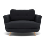 Phoebe Oval Loveseat - Oval Cuddler Grade B Armchairs Sterling Home 8 Plush Velvet Charcoal Natural