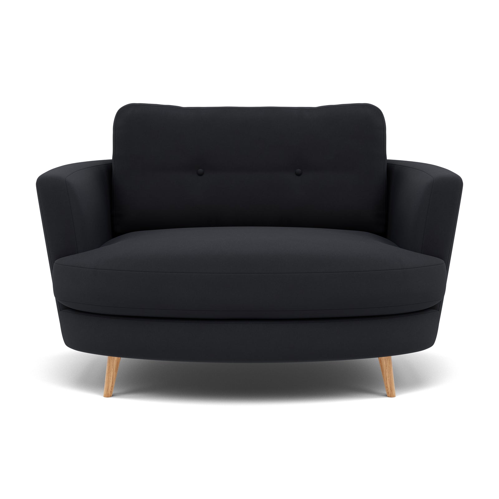 Phoebe Oval Loveseat - Oval Cuddler Grade B Armchairs Sterling Home 8 Plush Velvet Charcoal Natural