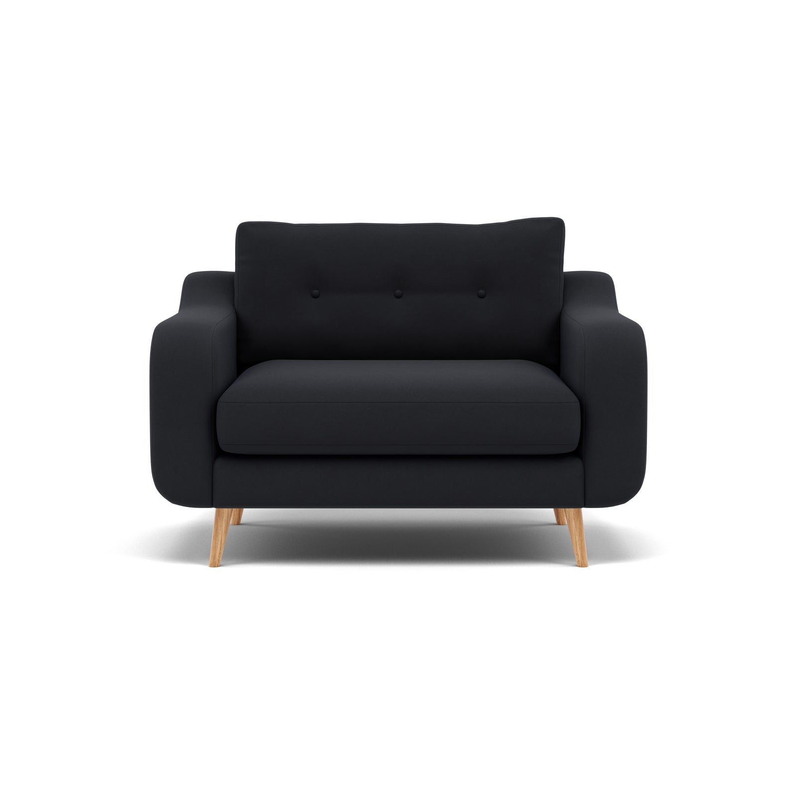 Phoebe Loveseat - Snuggler Chair Grade B Armchairs Sterling Home 8 Plush Velvet Charcoal Natural