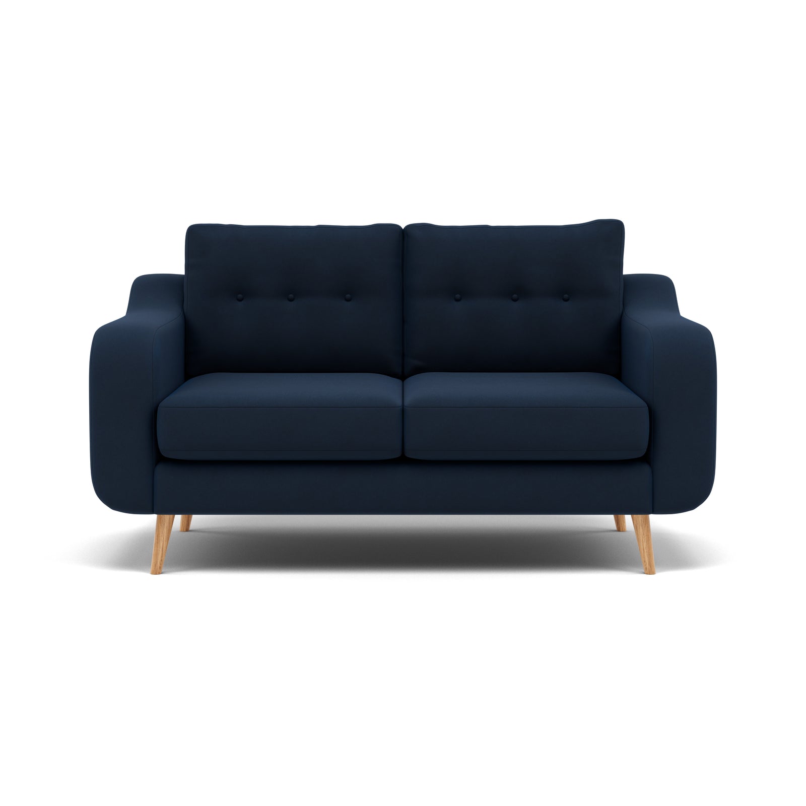 Phoebe 2 Seater Sofa - Small Sofa Standard Back Grade B 2 Seater Sofas Sterling Home 13 Plush Velvet Indigo Natural