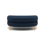 Phoebe Oval Footstool - Oval Cuddler Stool Grade B Footstools Sterling Home 11 Plush Velvet Indigo Natural