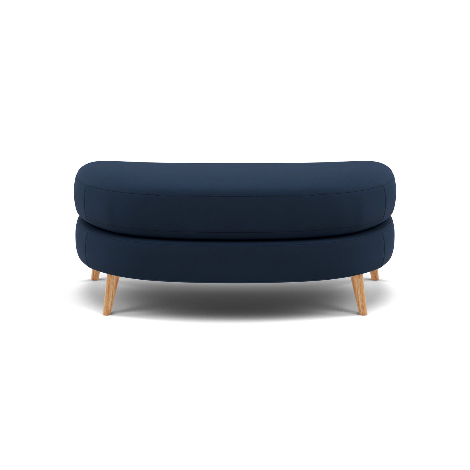 Phoebe Oval Footstool - Oval Cuddler Stool Grade B Footstools Sterling Home 11 Plush Velvet Indigo Natural