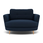 Phoebe Oval Loveseat - Oval Cuddler Grade B Armchairs Sterling Home 11 Plush Velvet Indigo Natural