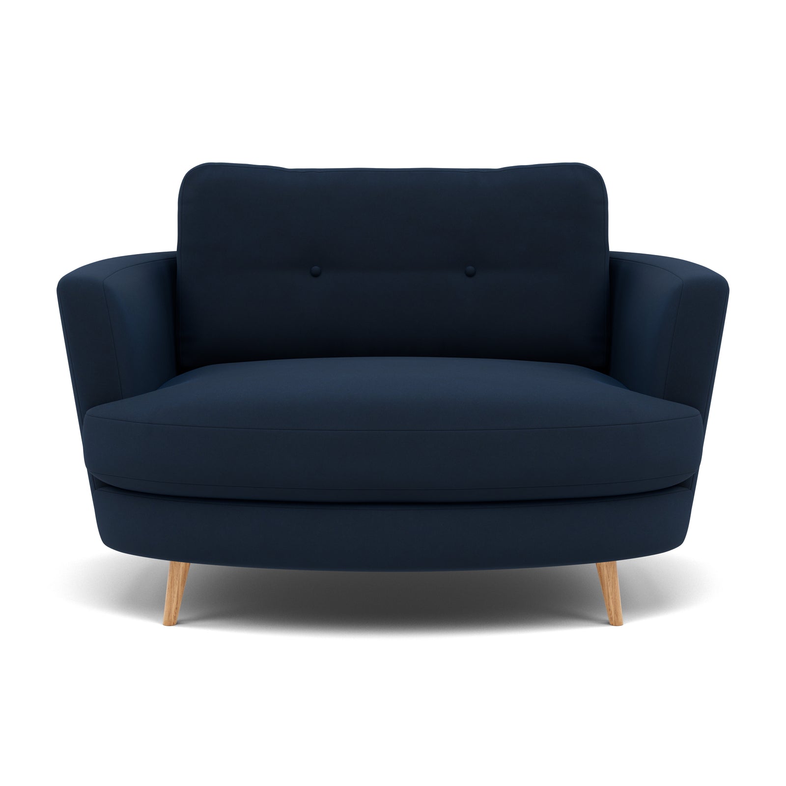 Phoebe Oval Loveseat - Oval Cuddler Grade B Armchairs Sterling Home 11 Plush Velvet Indigo Natural