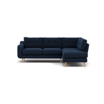 Phoebe Corner Sofa - Corner Group RHF Grade B - Right Hand Facing Corner Sofas Sterling Home 11 Plush Velvet Indigo Natural