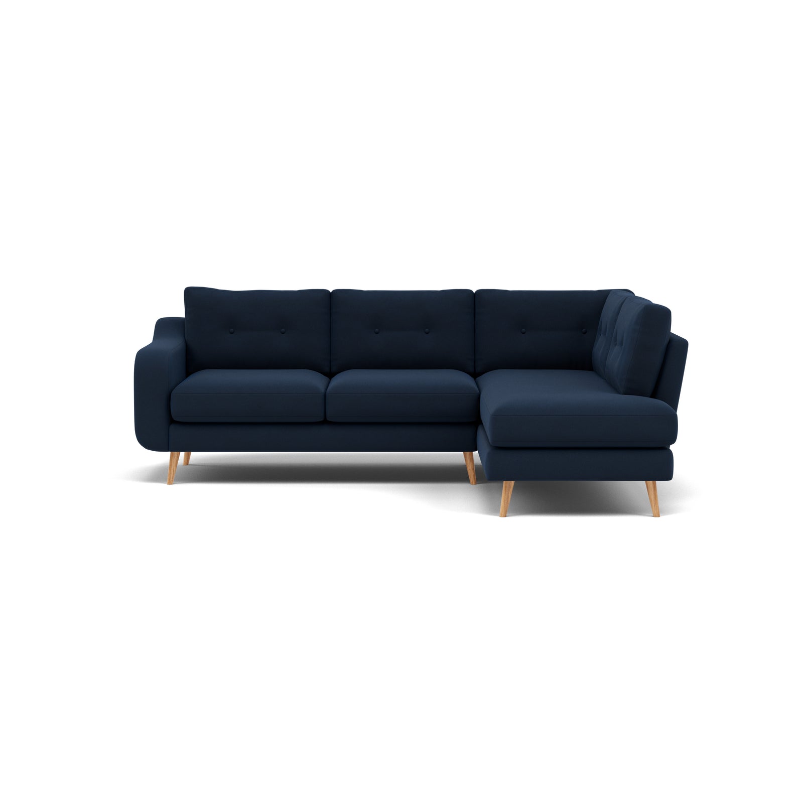 Phoebe Corner Sofa - Corner Group RHF Grade B - Right Hand Facing Corner Sofas Sterling Home 11 Plush Velvet Indigo Natural
