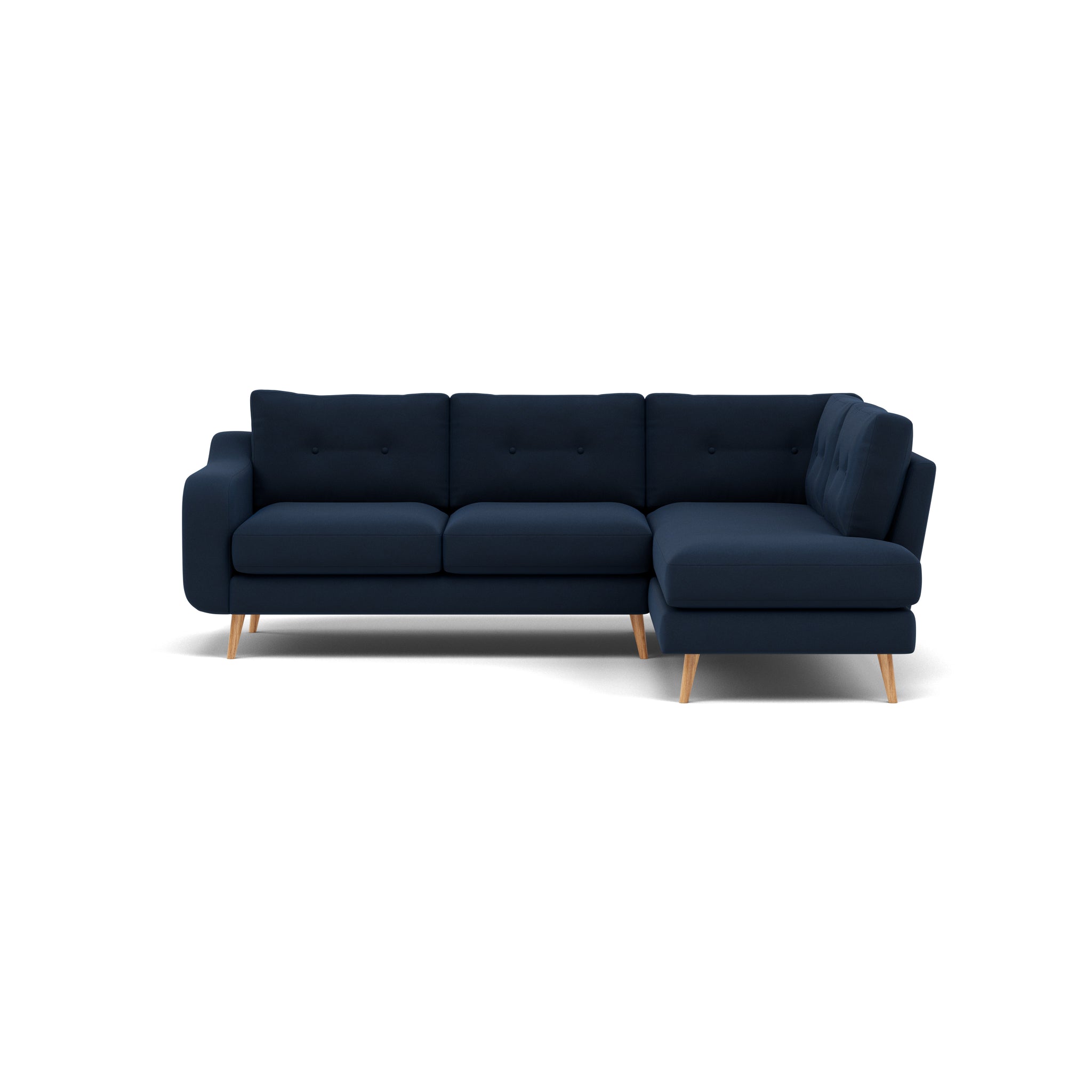 Phoebe Corner Sofa - Corner Group RHF Grade B - Right Hand Facing Corner Sofas Sterling Home 11 Plush Velvet Indigo Natural