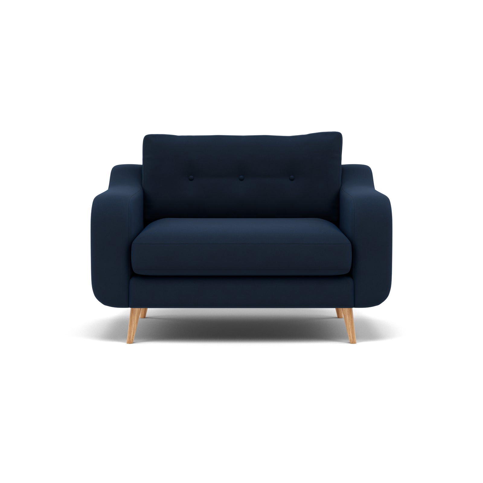 Phoebe Loveseat - Snuggler Chair Grade B Armchairs Sterling Home 11 Plush Velvet Indigo Natural