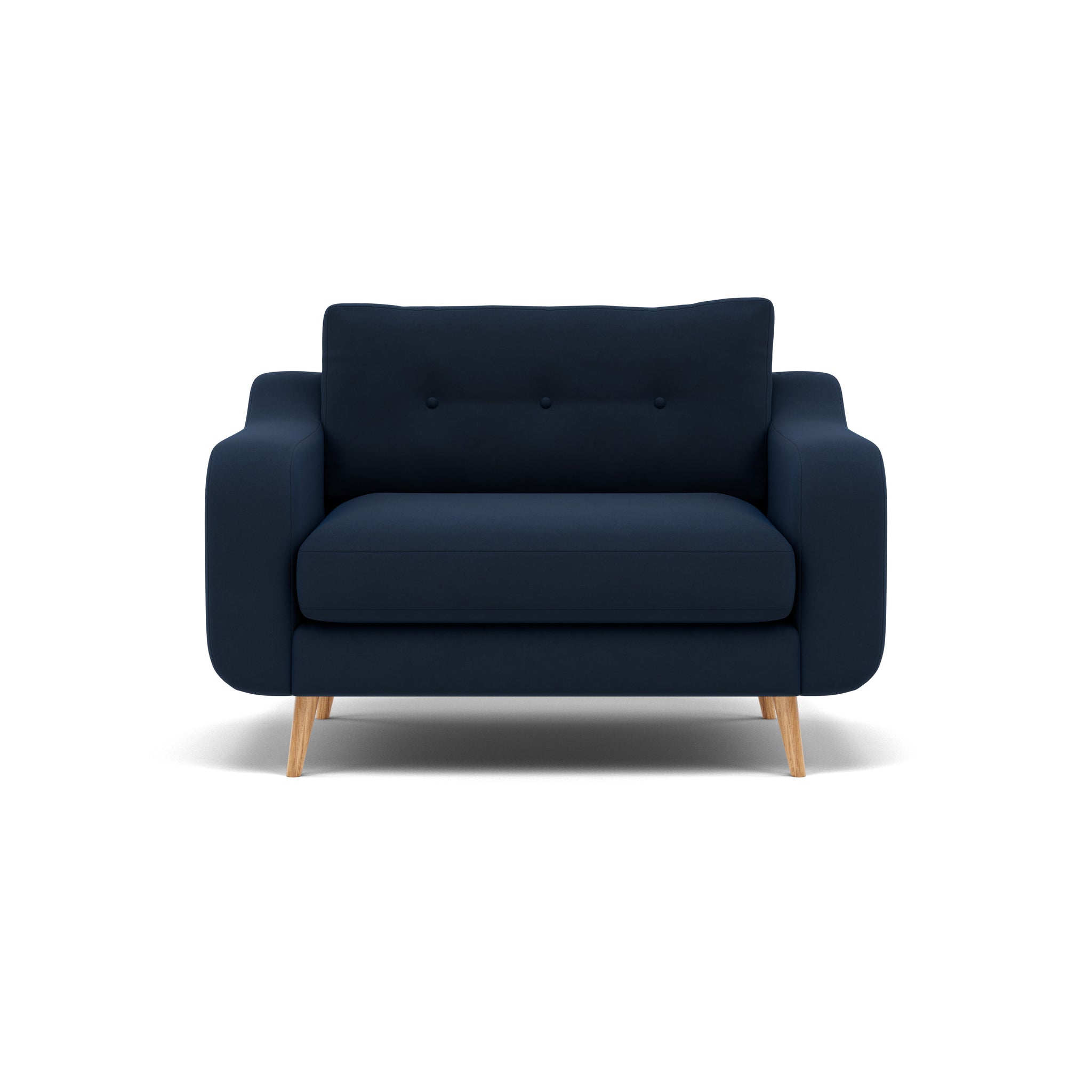 Phoebe Loveseat - Snuggler Chair Grade B Loveseats Sterling Home 14 Plush Velvet Indigo Natural