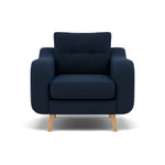 Phoebe Armchair - Chair Grade B Sterling Home 8 Plush Velvet Indigo Natural