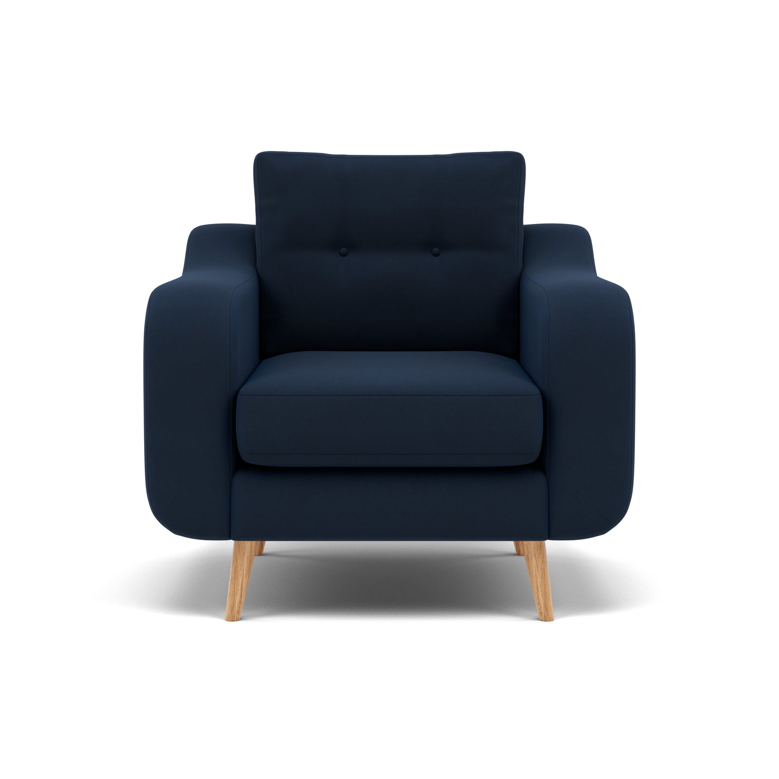 Phoebe Armchair - Chair Grade B Sterling Home 8 Plush Velvet Indigo Natural