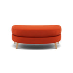 Phoebe Oval Footstool - Oval Cuddler Stool Grade B Footstools Sterling Home 14 Plush Velvet Paprika Natural