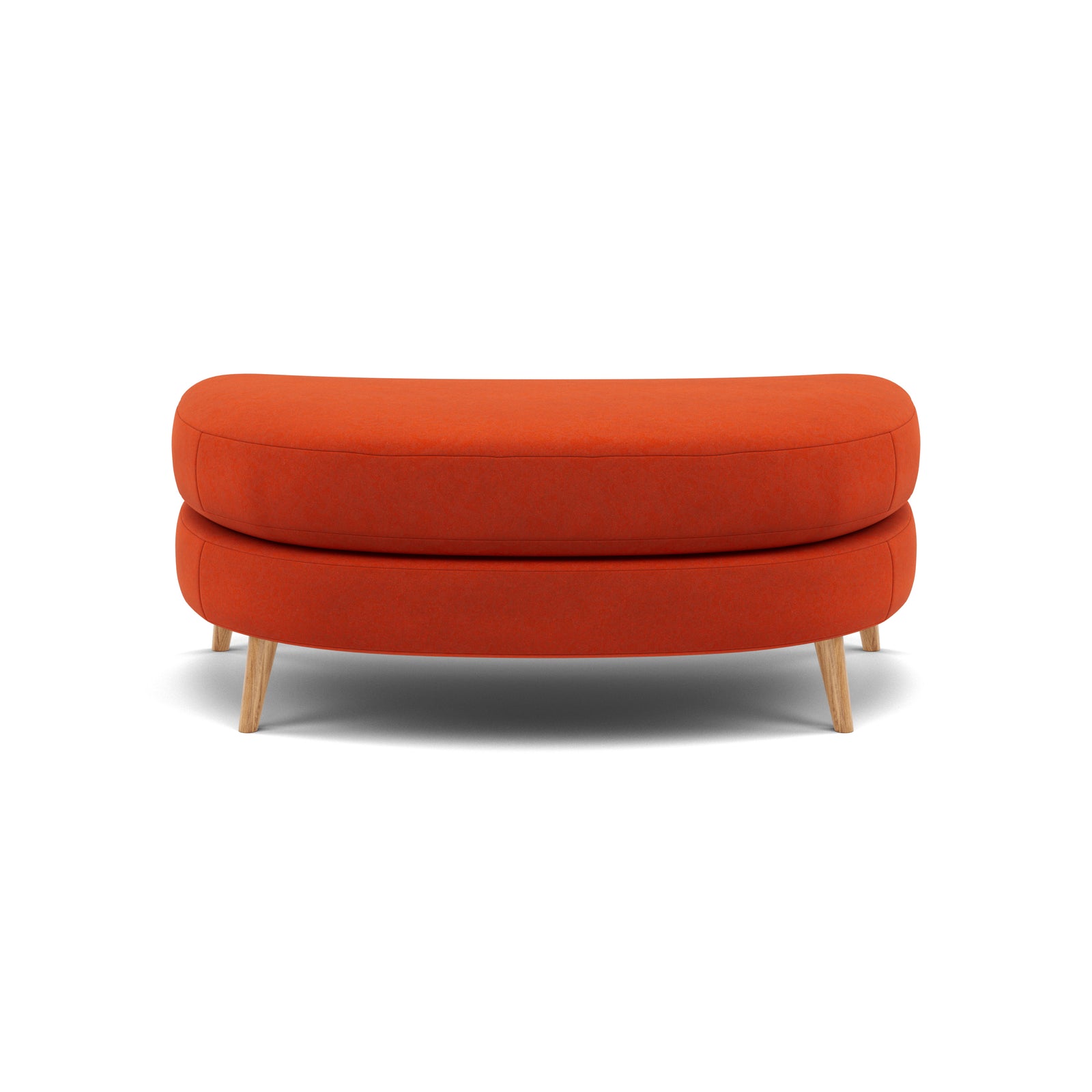 Phoebe Oval Footstool - Oval Cuddler Stool Grade B Footstools Sterling Home 14 Plush Velvet Paprika Natural