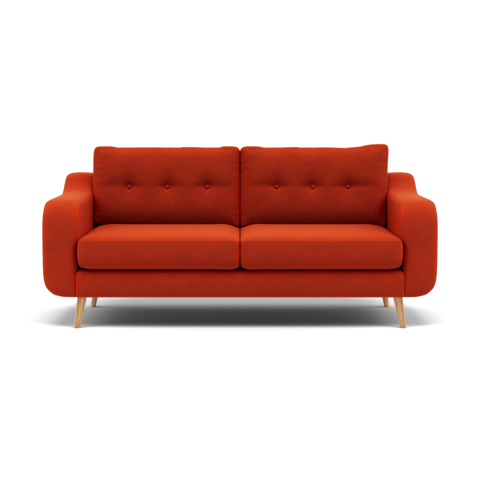 Phoebe 3 Seater Sofa - Large Sofa Standard Back Grade B 3 Seater Sofas Sterling Home 16 Plush Velvet Paprika Natural