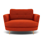 Phoebe Oval Loveseat - Oval Cuddler Grade B Armchairs Sterling Home 14 Plush Velvet Paprika Natural