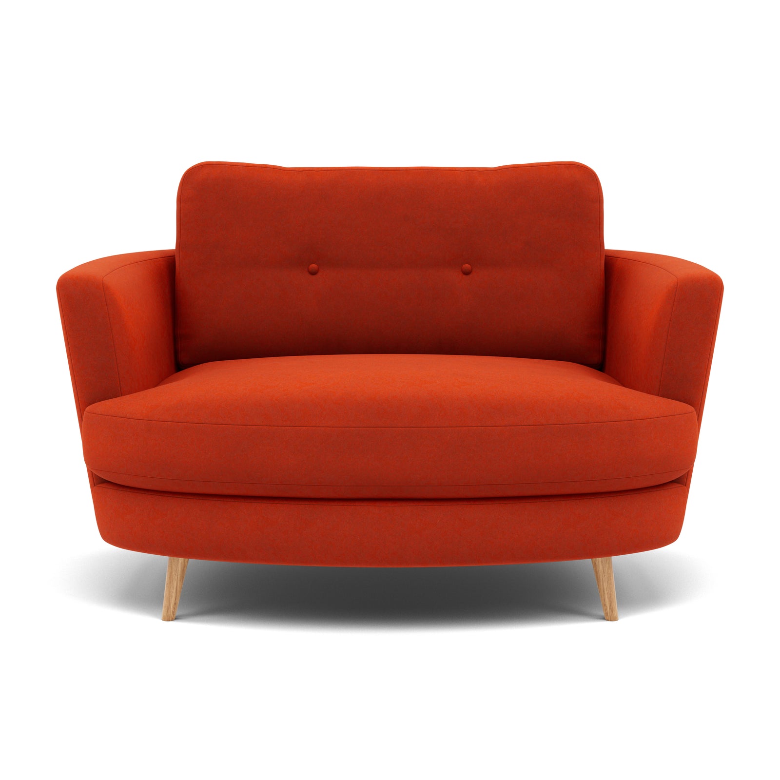 Phoebe Oval Loveseat - Oval Cuddler Grade B Armchairs Sterling Home 14 Plush Velvet Paprika Natural