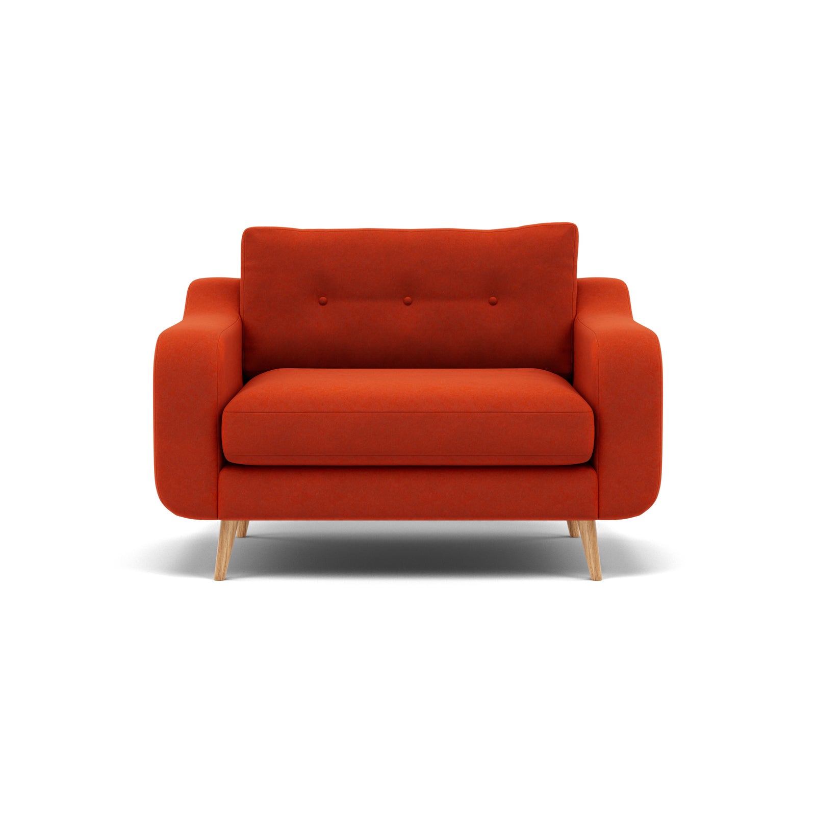 Phoebe Loveseat - Snuggler Chair Grade B Armchairs Sterling Home 14 Plush Velvet Paprika Natural