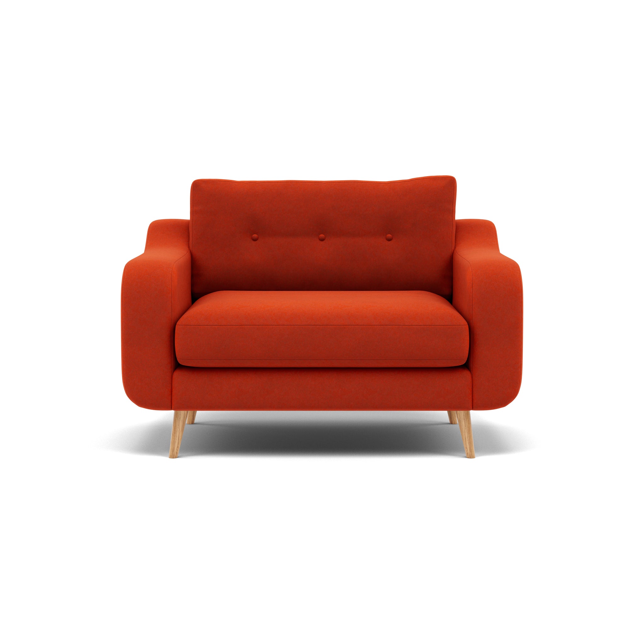 Phoebe Loveseat - Snuggler Chair Grade B Loveseats Sterling Home 17 Plush Velvet Paprika Natural