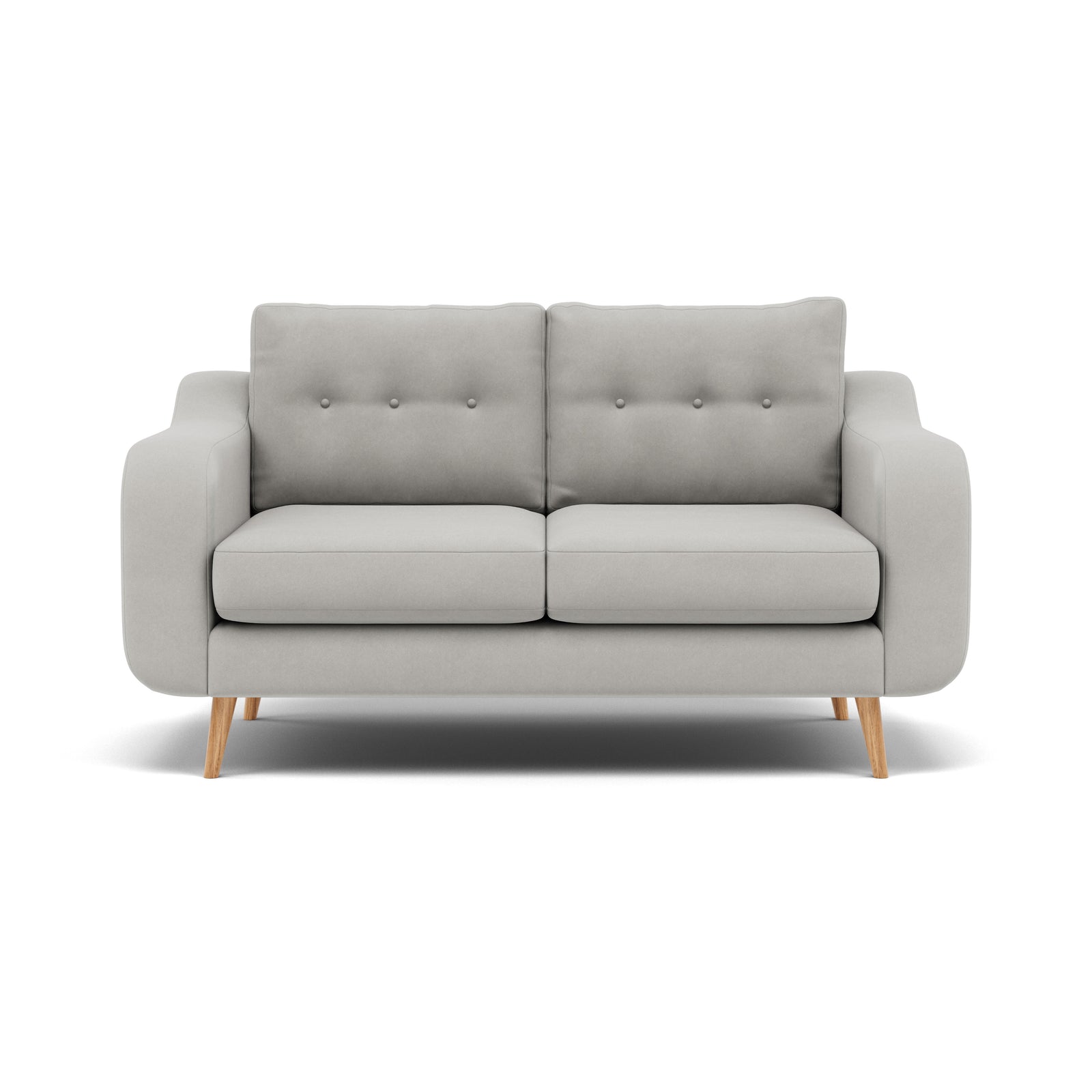 Phoebe 2 Seater Sofa - Small Sofa Standard Back Grade B 2 Seater Sofas Sterling Home 19 Plush Velvet Silver Natural