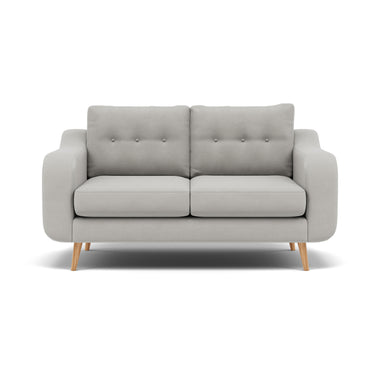 Phoebe 2 Seater Sofa - Small Sofa Standard Back Grade B 2 Seater Sofas Sterling Home 22 Plush Velvet Silver Natural