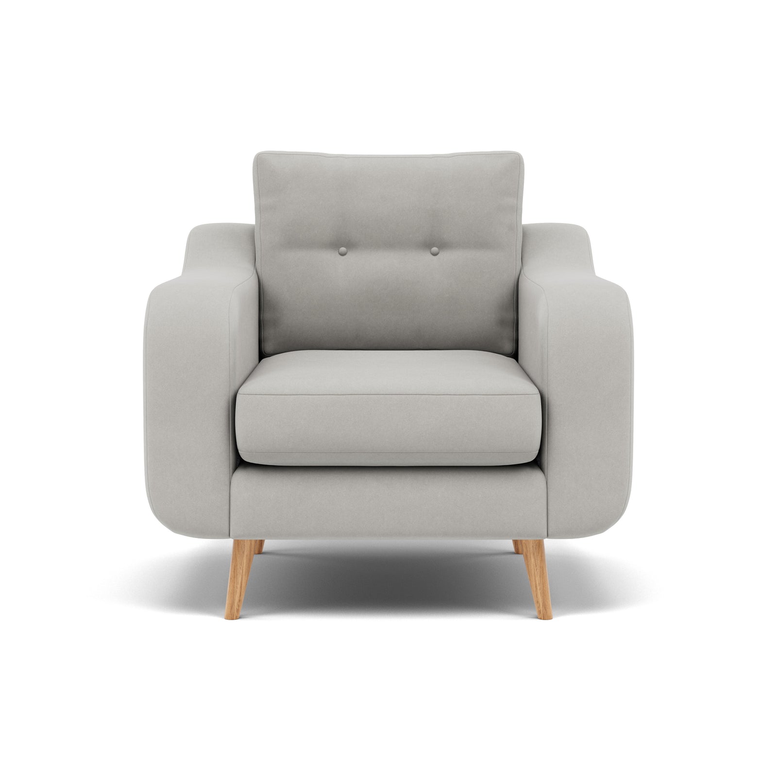 Phoebe Armchair - Chair Grade B Sterling Home 16 Plush Velvet Silver Natural