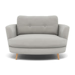 Phoebe Oval Loveseat - Oval Cuddler Grade B Armchairs Sterling Home 17 Plush Velvet Silver Natural