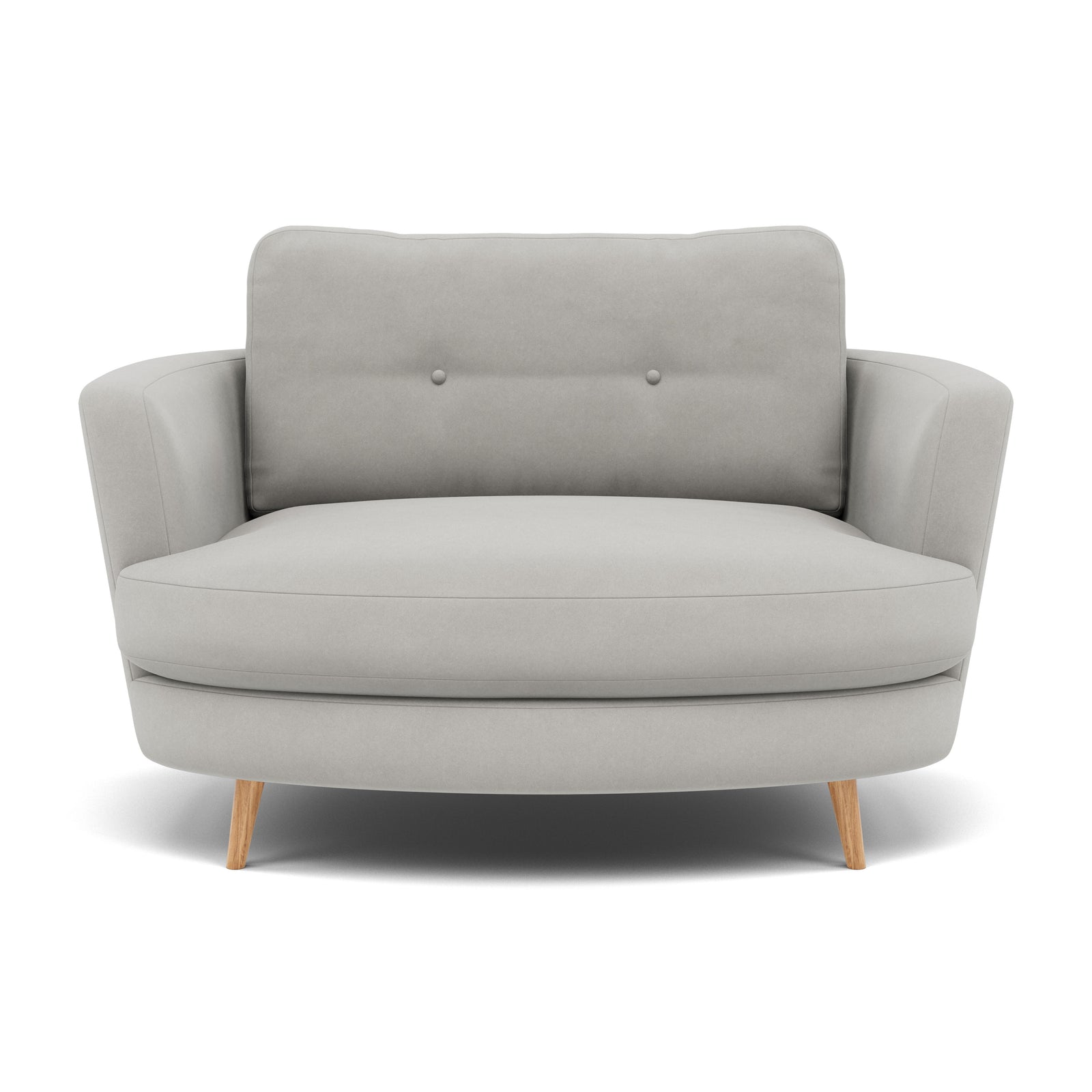 Phoebe Oval Loveseat - Oval Cuddler Grade B Armchairs Sterling Home 17 Plush Velvet Silver Natural
